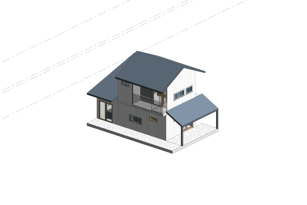 Architectural Set Colored 3D Render Detached ADU in Montezuma