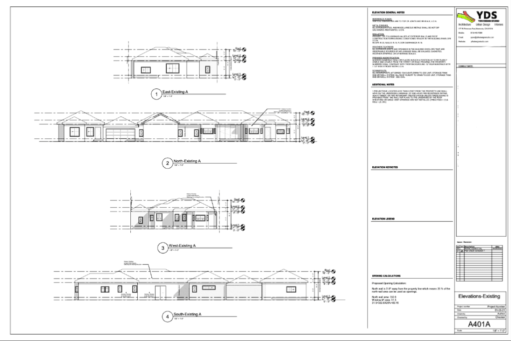 sample elevations plan by YDS Architects
