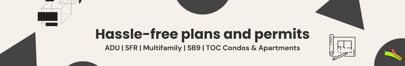 Ad for architecture services by Yifu Design Studio. The ad text highlights "Hassle-free plans and permits" for ADU | SFR | Multifamily | SB9 | TOC Condos & Apartments encouraging to book a free consultation by calling at Yifu Design Studio's phone number: 626-660-0206 or booking a consultation online