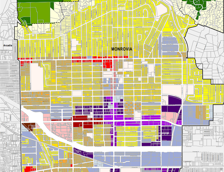 Monrovia Zoning Map screenshot