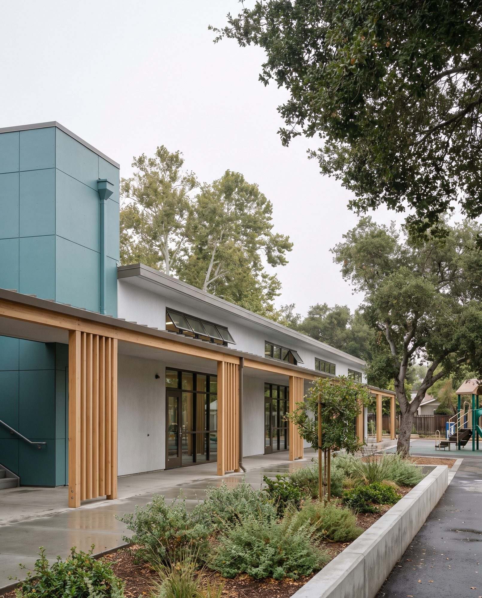 Elementary school classroom wing, street view (YDS concept study)