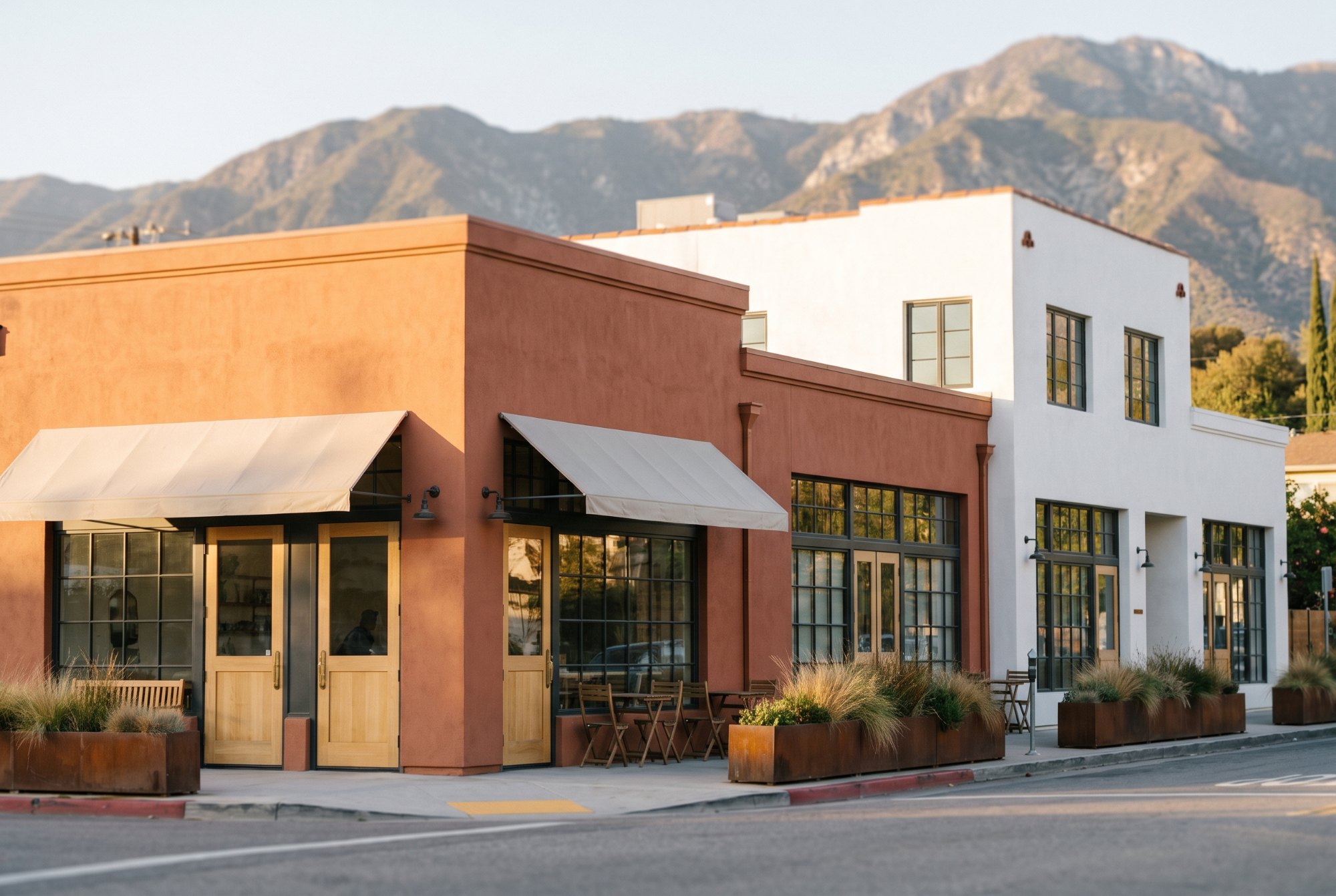 Rebuilt small-business storefronts in Altadena, YDS concept rendering